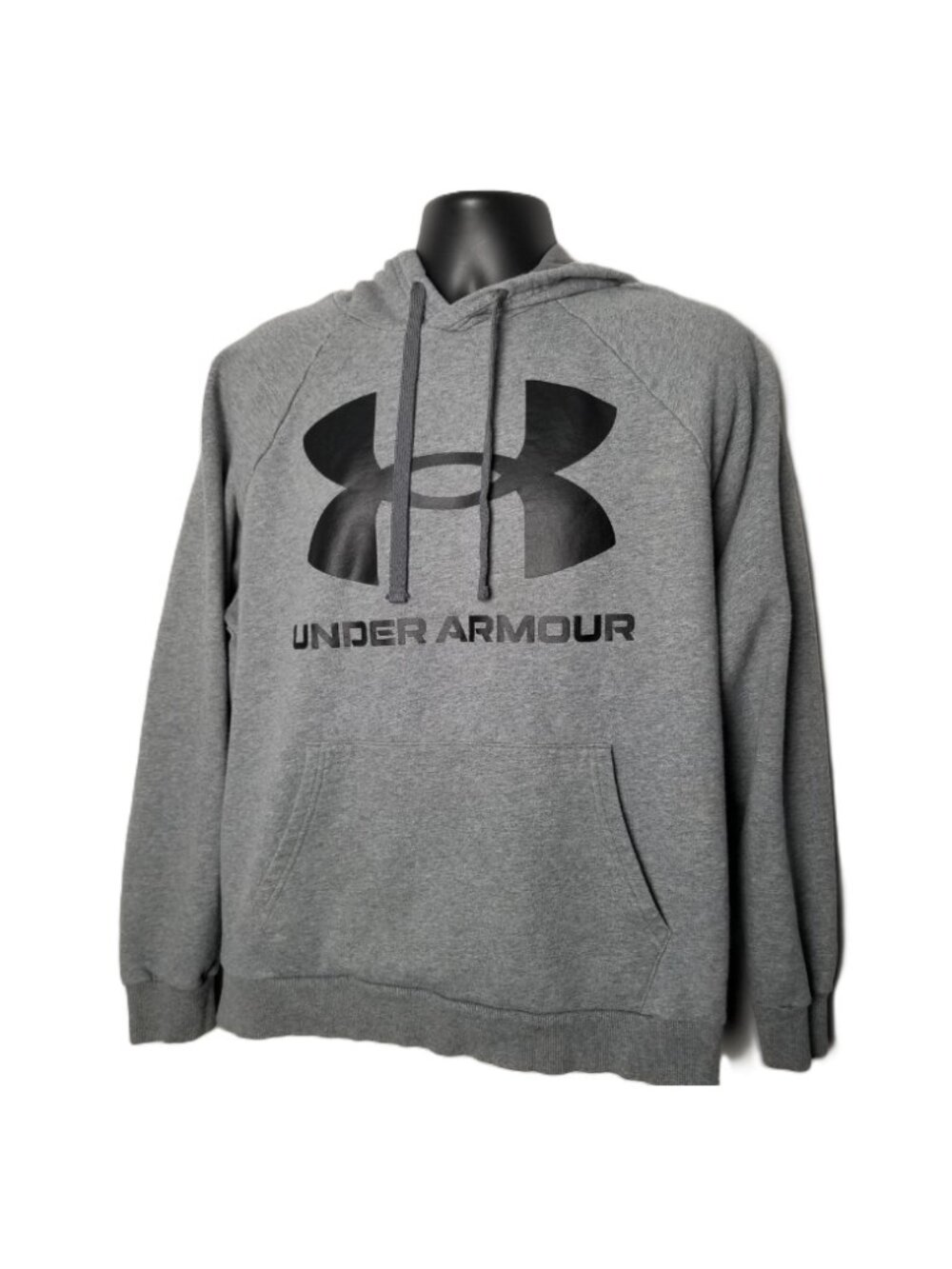 Under Armour Gray Logo Hoodie Sweatshirt Mens Large Athletic